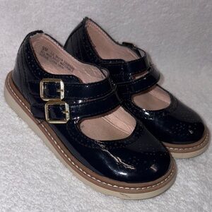 Kelly & Katie lil maya Stylish Black patent leather double strap  Kids Shoes 9